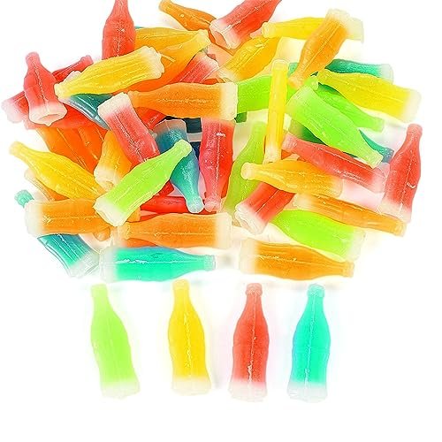 Fun Express Wax Bottle Candy Drinks - Nip Candy And Soda Bottle Drinks, Quench Your Thirst In Style, Savor The Flavors - Sip, Chew, And Smile With 1 Pound Of Wax Bottles Candy (50 Bottles)