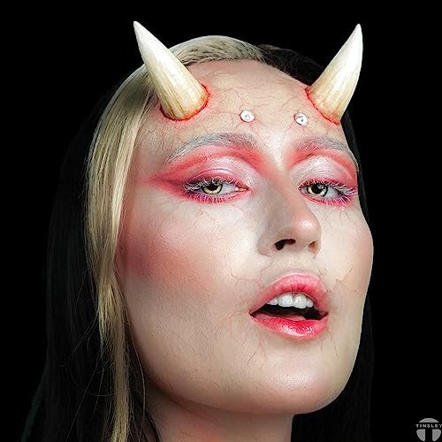 Tinsley Transfers Large Devil Horns by Black Label Latex – Professional Latex Horns for Halloween, Cosplay &amp; Fantasy Costumes – Realistic, Lightweight &amp; Reusable Costume Accessories