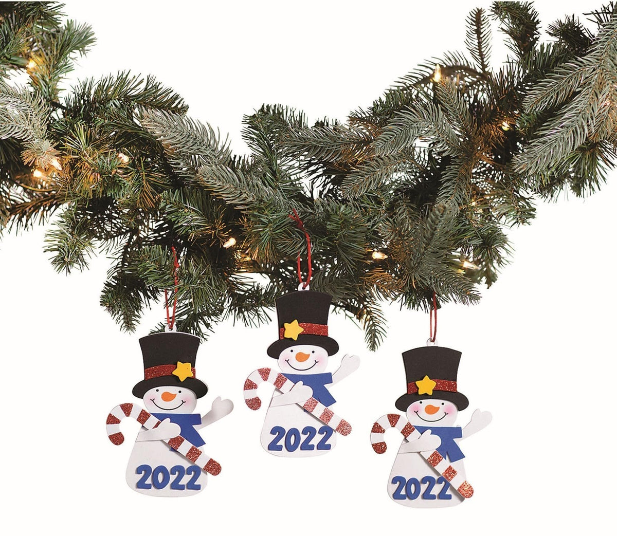 Snowman Christmas Ornament Craft Kits - Makes 12 - Christmas Holiday Crafts for Kids