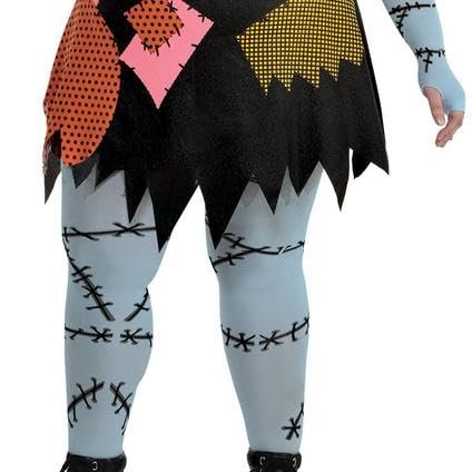 Party City Sally Costume for Women, The Nightmare Before Christmas - Costume Includes Patchwork Dress, Red Wig, Arm Warmers &amp; Tights - Costumes for Halloween, Birthday Parties &amp; Themed Event