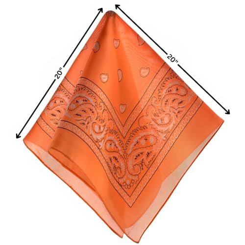 Vibrant Neon Polyester Bandana (20"x20") - 1 Pc - Perfect for Parties, Events, and Outdoor Use