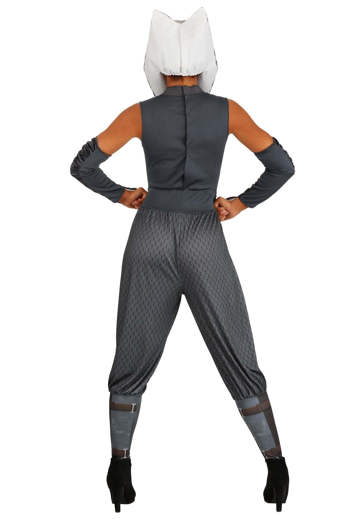STAR WARS Ahsoka Tano Official Adult Halloween Costume - Jumpsuit with Waist Belt, Armbands, and Fabric Headpiece
