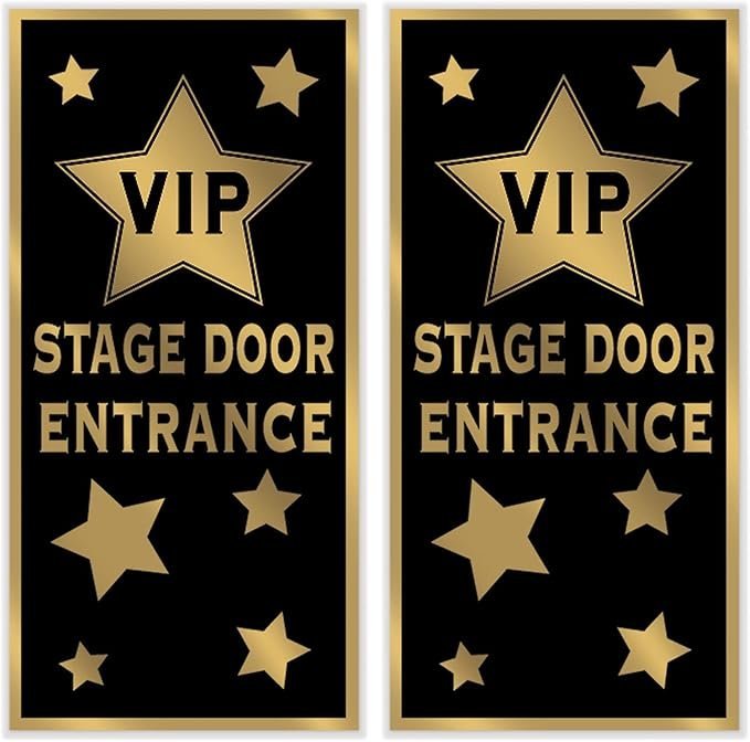 Beistle Plastic VIP Stage Door Entrance Door Covers, 5’ x 30”, Set of 2 - Red Carpet Inspired Decor, Hollywood Themed Parties, Movie Nights, Awards Events, &amp; Glamorous Celebrity Entrances