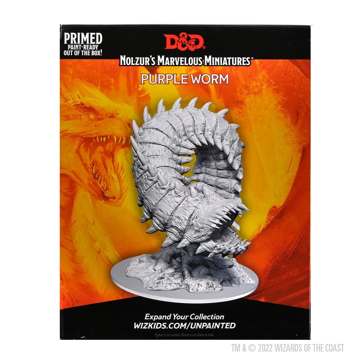 WizKids D&D Nolzur's Marvelous Miniatures: Purple Worm - Unpainted Figure, RPG, Dungeons & Dragons