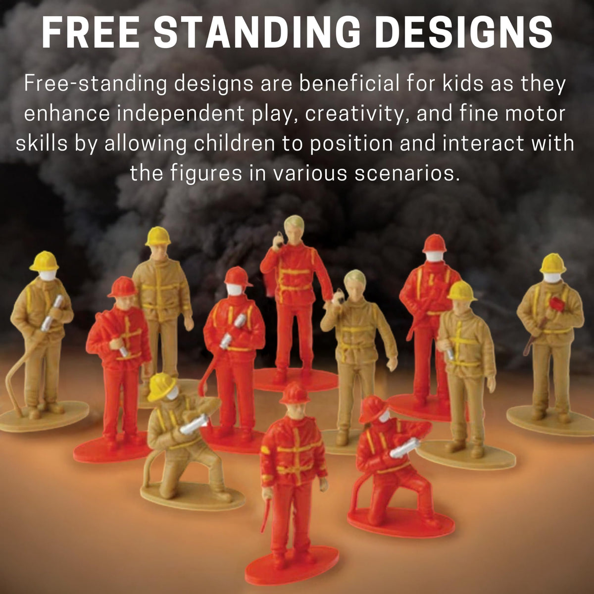 U. S. Toy Heroic Firefighter Figures, Fireman Figurines for Pretend Play, Party Favors, Cake Toppers, Birthday Gifts, & More – 12-Pack, 3 Years & Older