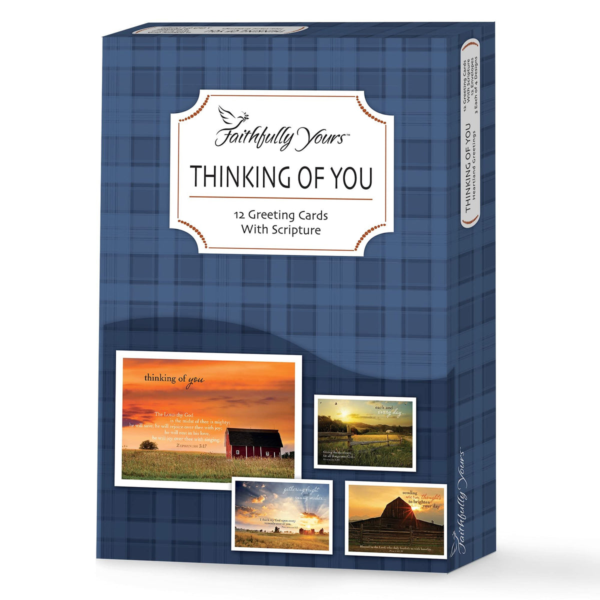 Designer Greetings Faithfully Yours Inspirational Thinking of You Boxed Card Assortment, Biblical Scripture Verses (Box of 12 Greeting Cards with Envelopes)