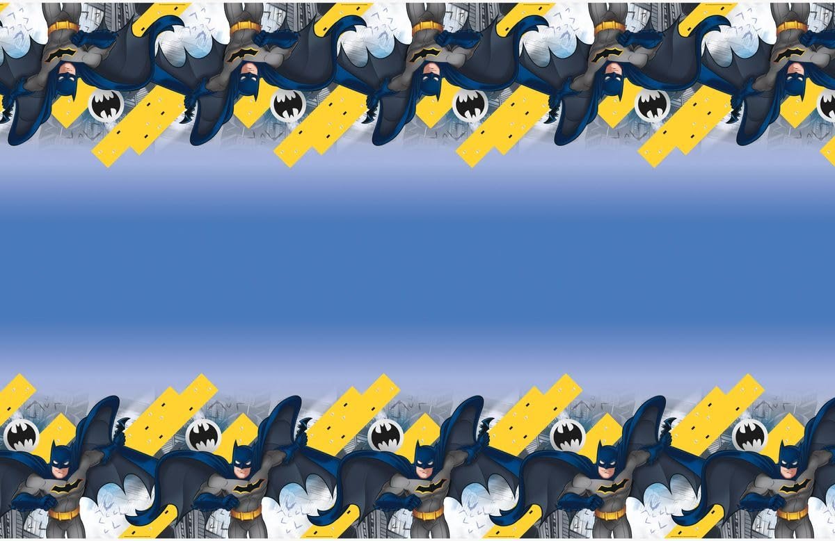 Unique Batman Multicolor Rectangular Blue Table Cover - 54" x 84" (1 Pc) - Durable Plastic Material, Perfect for Kids' Parties and Birthday Celebrations