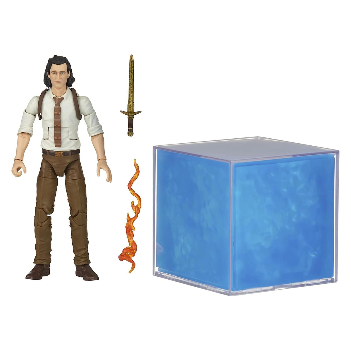 Avengers Marvel Legends Series Tesseract Electronic Role Play Accessory with Light FX, Marvel Studios’ Roleplay Item and 6” Collectible Loki-Figure