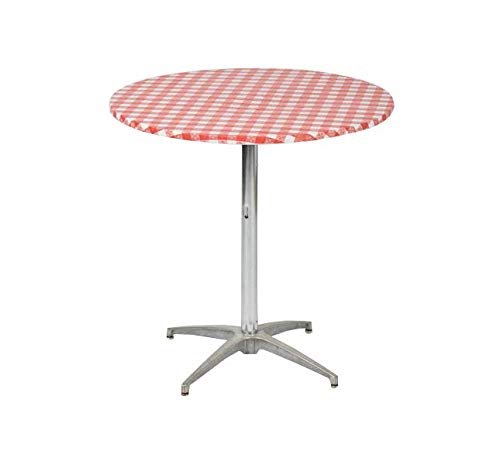 Kwik-Covers 30" Round Fitted Plastic Table Covers, Bundle of 5 (Red)