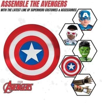 Marvel Boys Captain America 12&quot; Shield, Kids Avengers Halloween Costume Accessory, Child - Officially Licensed