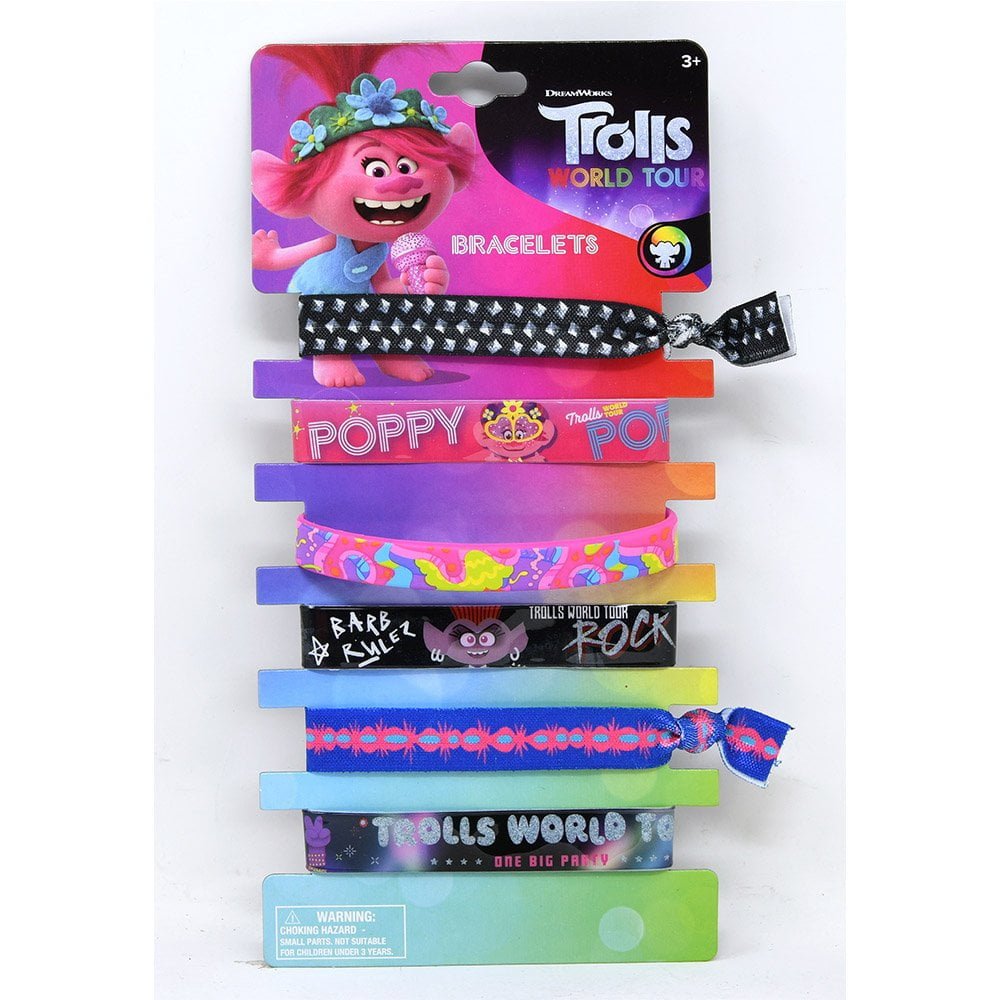 Trolls 6 on a card assorted bracelet