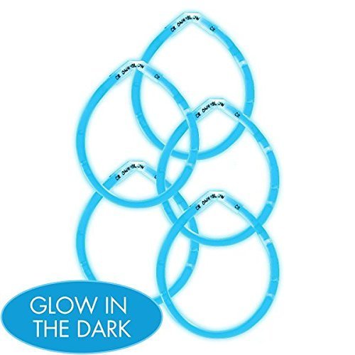Amscan Glow Sticks - 8" | Glow In The Dark Party Supplies For Birthday, Great Classroom Prizes, Light Stick For Kids Party, Light Up Toys For Christmas Party, New Year & More - 5 Pcs.
