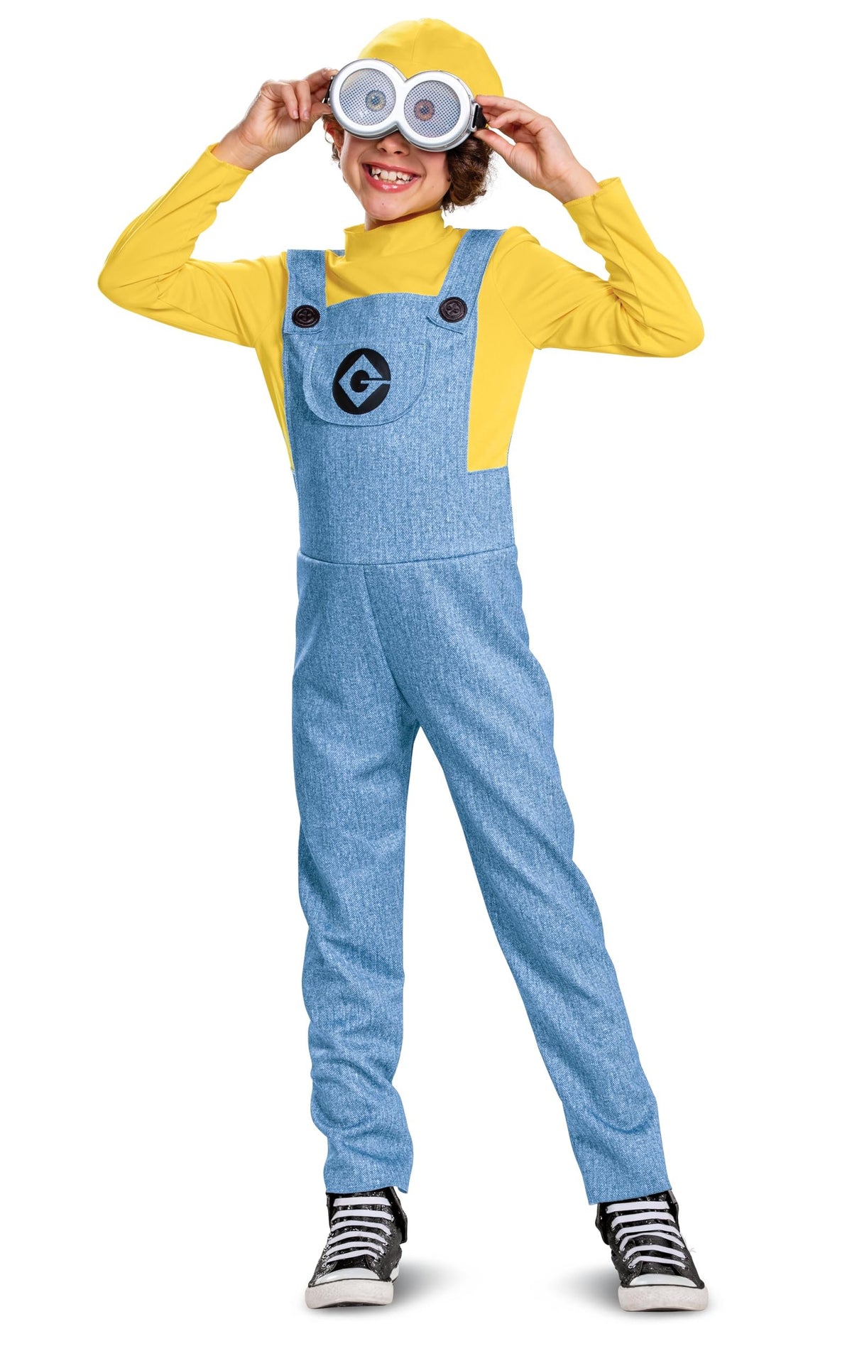 Bob Minions Costume for Kids, Official Minion Jumpsuit Outfit with Goggles and Hat, Classic Size Small (4-6)