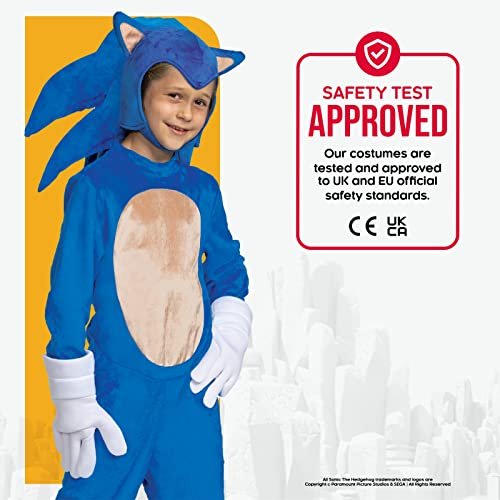 Disguise Sonic the Hedgehog Costume, Official Deluxe Sonic Movie Costume and Headpiece