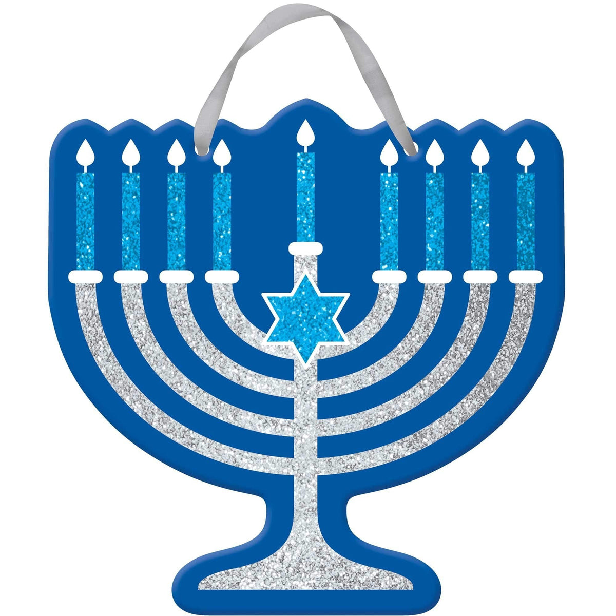 Festive Hanukkah Glitter Sign - 11.5&quot; (1 Pc.) - Durable Material &amp; Vibrant Design | Unique Addition to Your Holiday Decor Collection