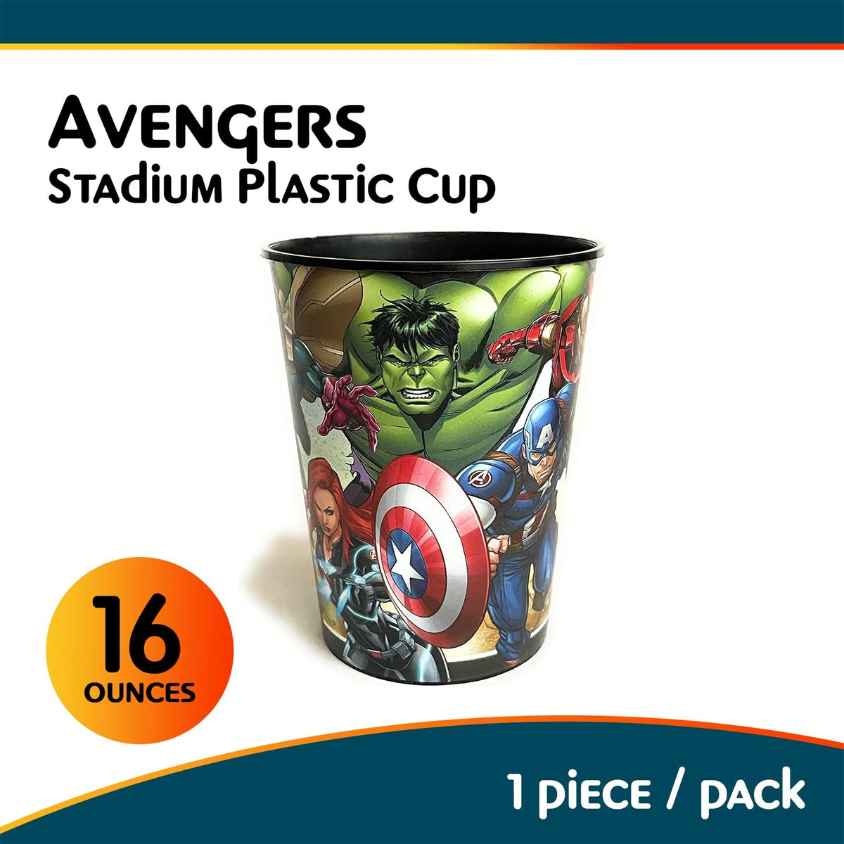 Unique Plastic Stadium Cup - 16 Oz, Avengers, 1 Pc