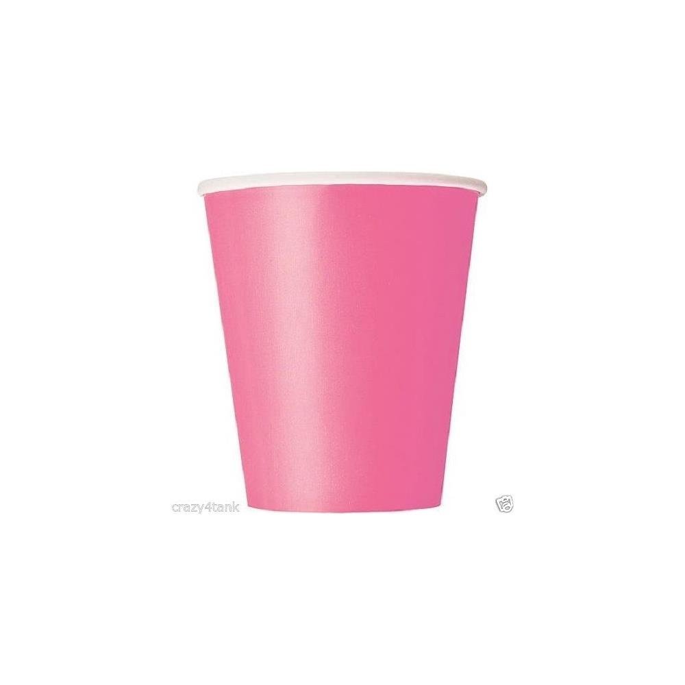 Premium Hot Pink Paper Cups - 9 oz (Pack of 14) - Elegant & Eco-Friendly Party Drinkware - Perfect for Birthdays, Showers, & Special Celebrations