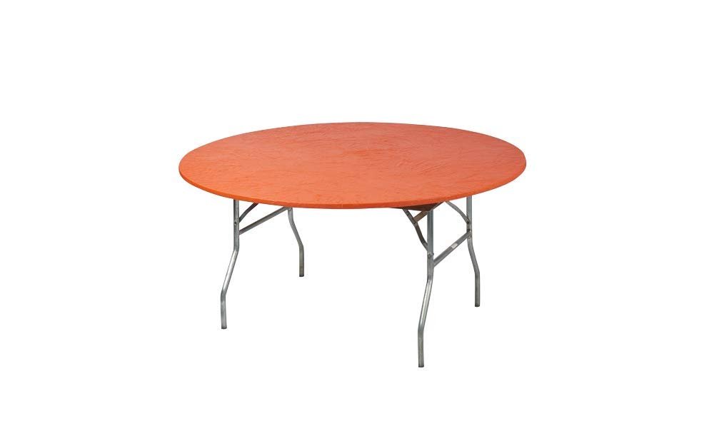 Kwik-Covers 72" Round Fitted Plastic Table Covers, Bundle of 5 (White)