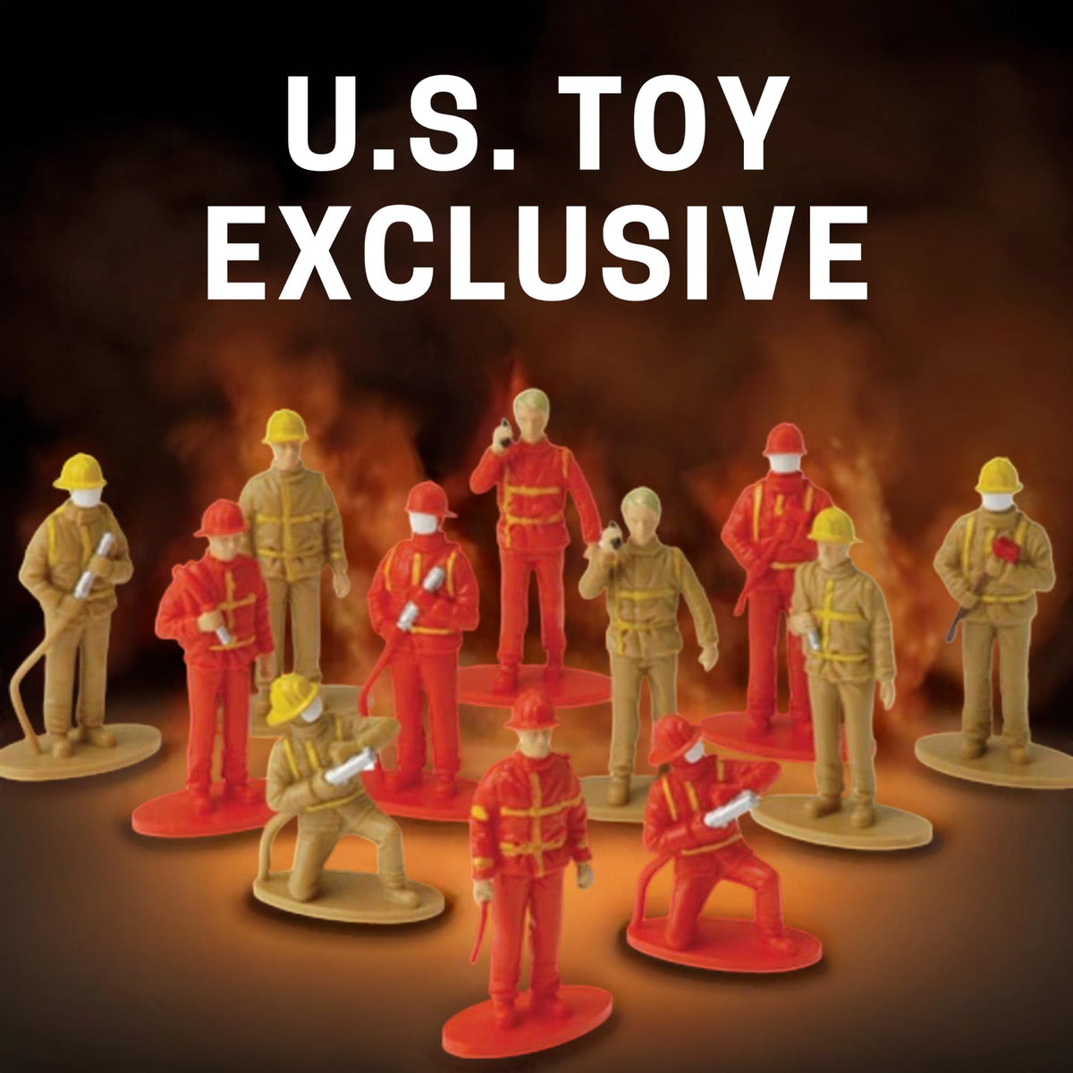 U. S. Toy Heroic Firefighter Figures, Fireman Figurines for Pretend Play, Party Favors, Cake Toppers, Birthday Gifts, & More – 12-Pack, 3 Years & Older