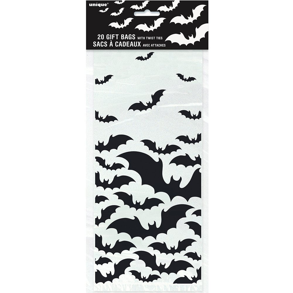 Halloween Bats Cellophane Bags | 11&quot; x 5&quot; | 20 Pcs