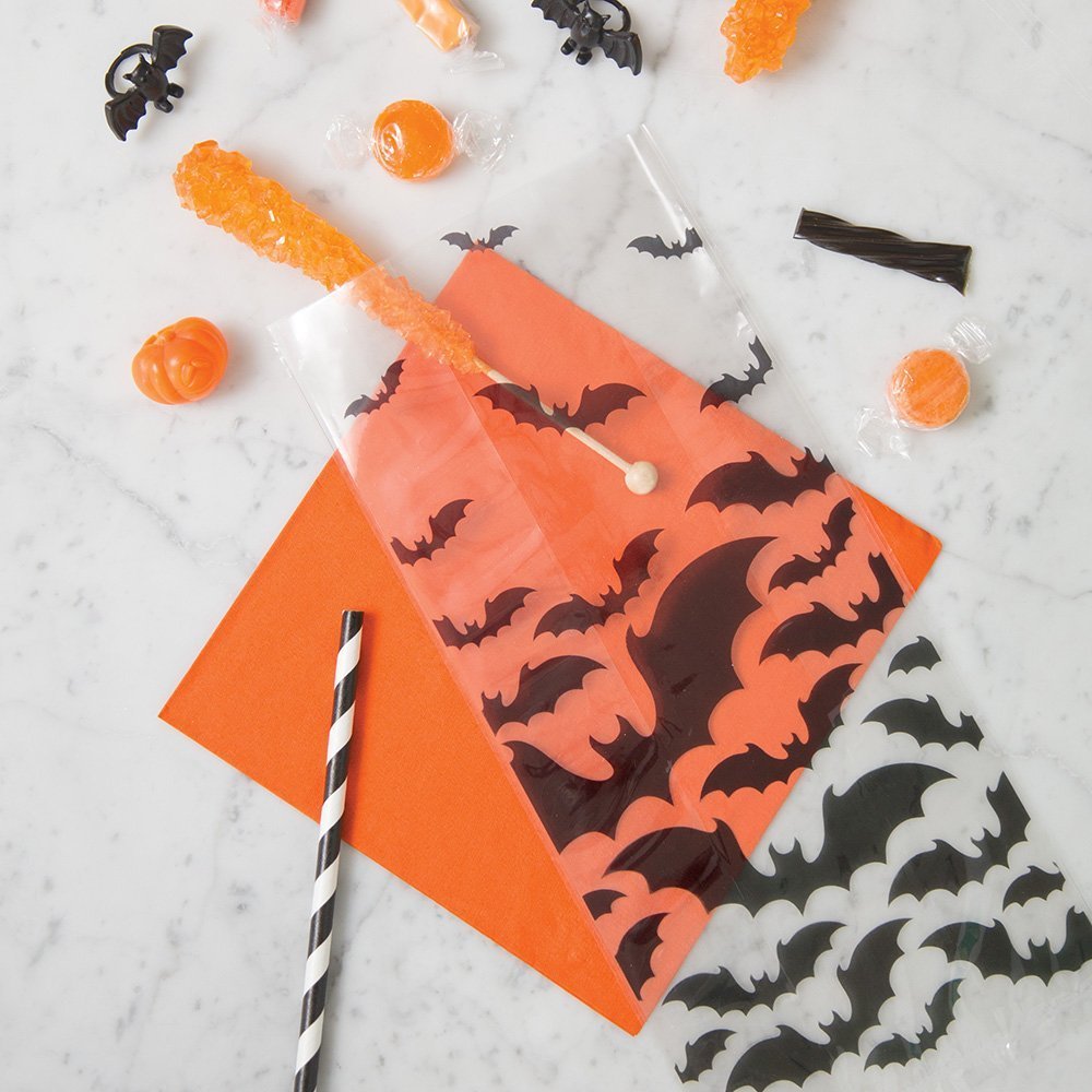Halloween Bats Cellophane Bags | 11&quot; x 5&quot; | 20 Pcs
