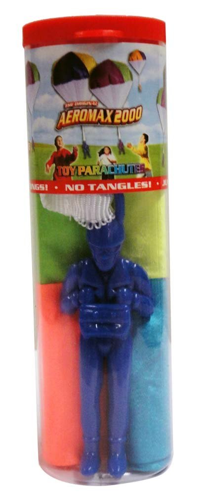 Aeromax Original Tangle Free Toy Parachute has no strings to tangle and requires no batteries. Simply toss it high and watch it fly!