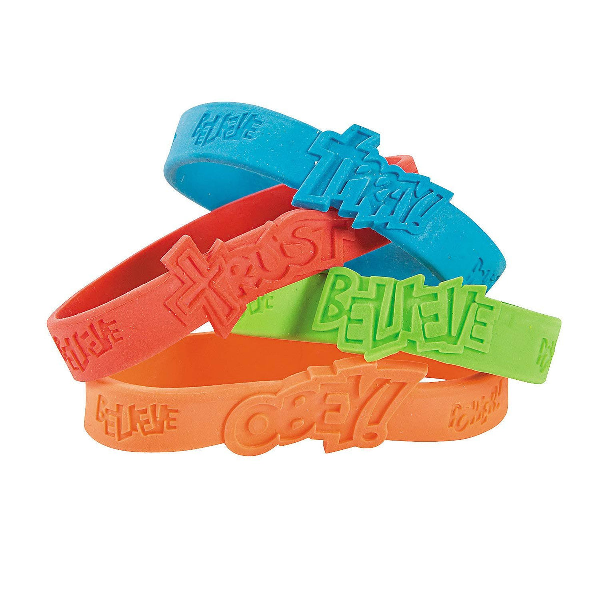 Fun Express Fantastic Faith Rubber Bracelets - Jewelry - Bracelets - Rubber Bracelets - VBS Vacation Bible School Supplies/Decor - 24 Pieces