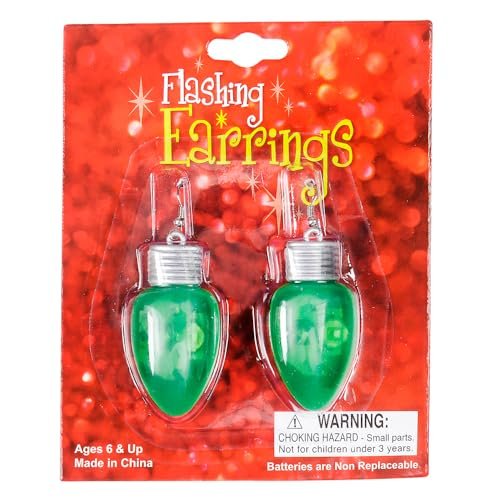 Flashing holiday bulb earrings 2 pairs (1 green pair 1 red )