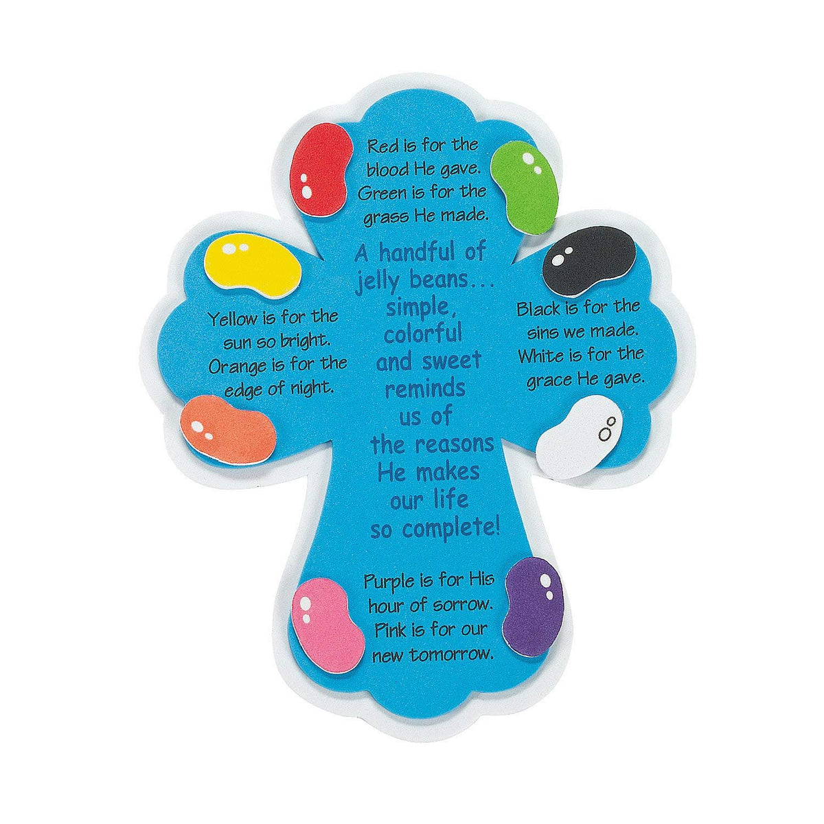 Fun Express Jelly Bean Prayer Magnet Craft kit - Makes 12 - Reliigious Crafts for Kids and Sunday School Activities