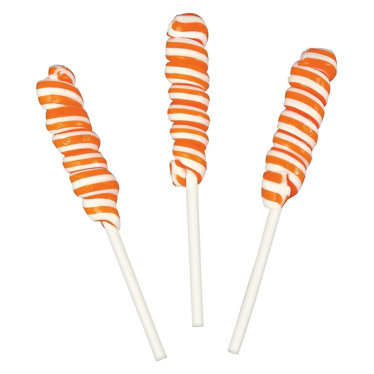 Mini Twisty Lollipops, Unicorn Pops, Nostalgic Candy, Suckers, 24 Pieces, Individually Wrapped, Orange