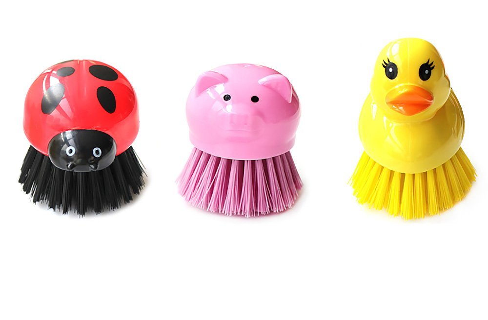 Diamond Visions 01-1374 Animal Scrub Brush Multipack in Assorted Animals (3 Brushes)