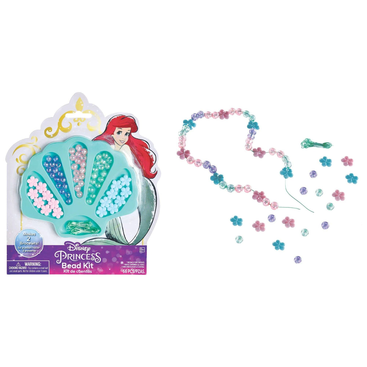 Amscan Jewelry Bead Kit | Includes 64 Multicolor Beads &amp; 2 Elastic Strings, Ideal Party Gift for Birthdays &amp; Themed Events - 1 Set