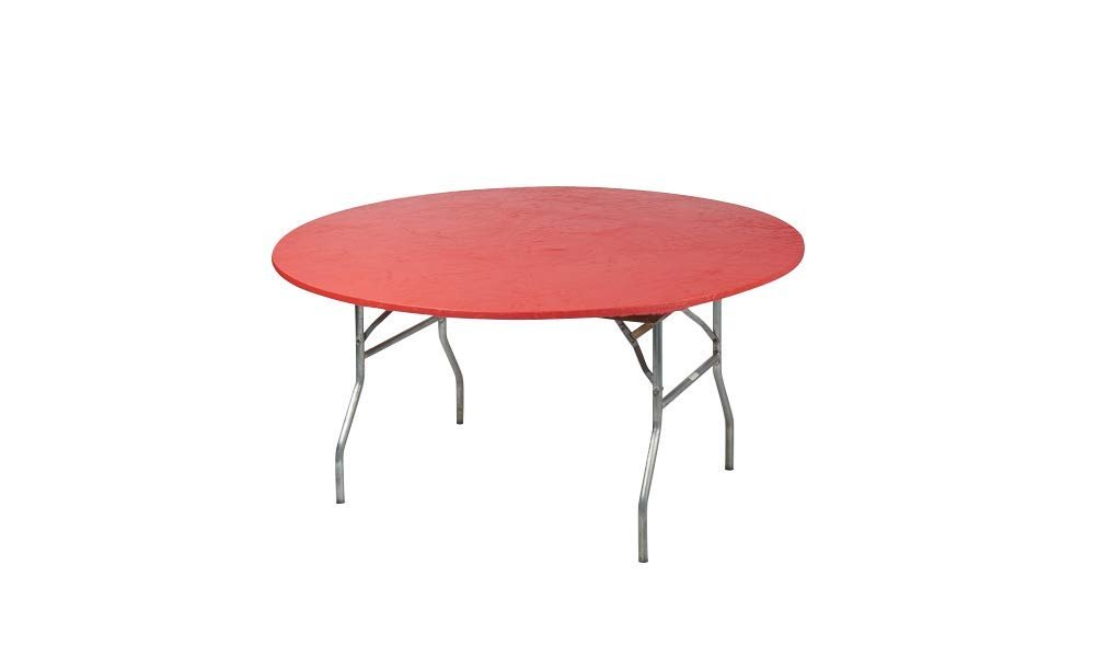 Kwik-Covers 48" Round Fitted Plastic Table Covers, Bundle of 5 (Purple)