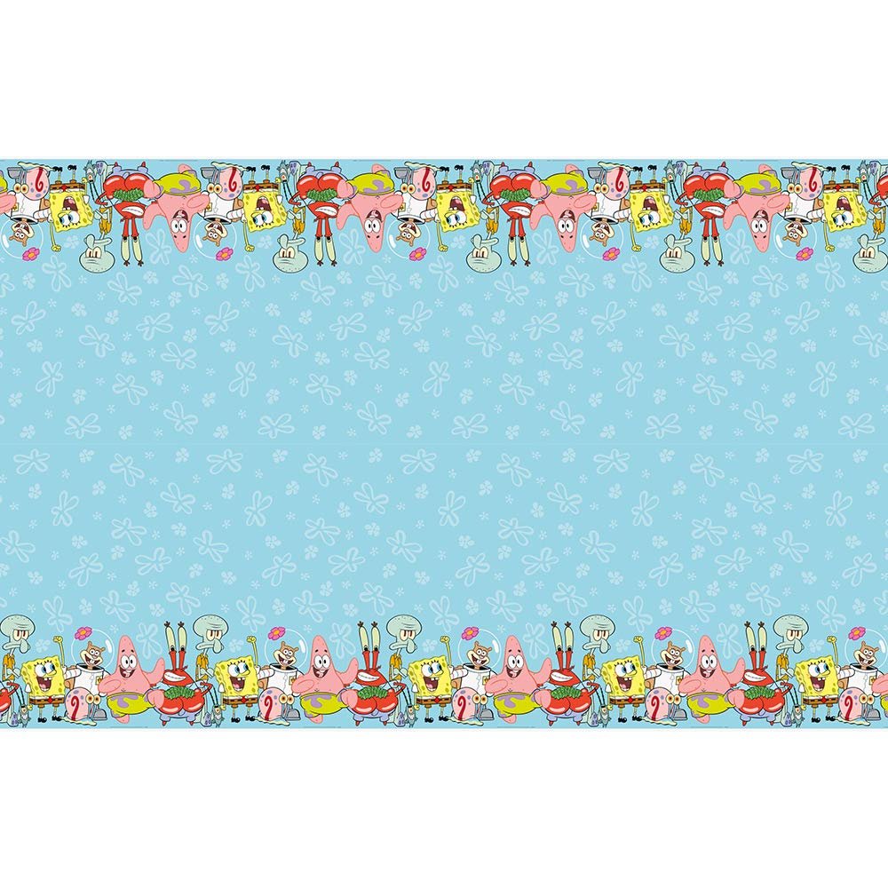 Unique Spongebob Squarepants Plastic Table Cover - 54" x 84" (1 Pc) - Rectangular Tablecloth - Perfect for Kids Birthdays & Parties