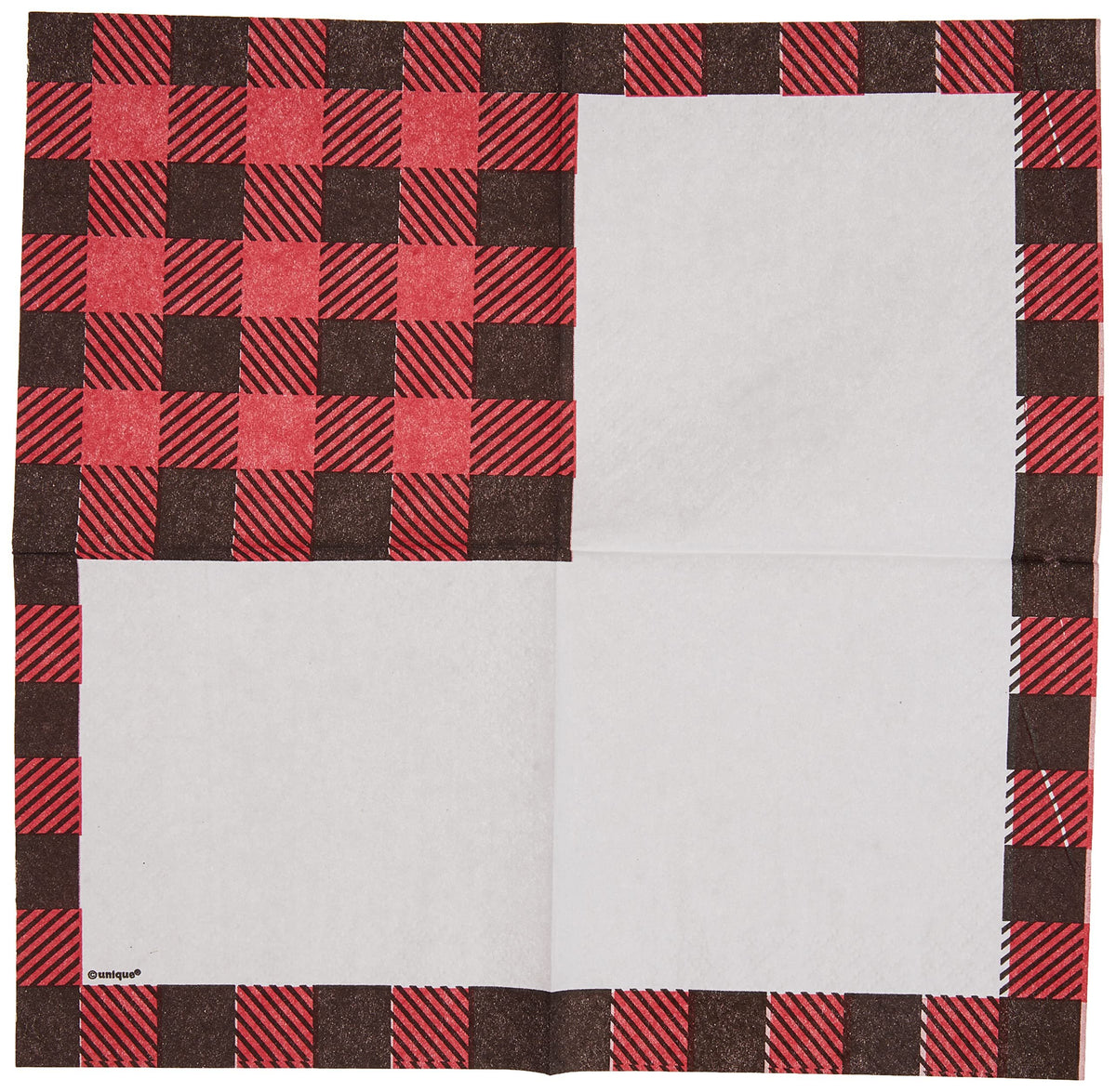 Unique Plaid Lumberjack Beverage Napkins - 5' x 5', 16 Pcs