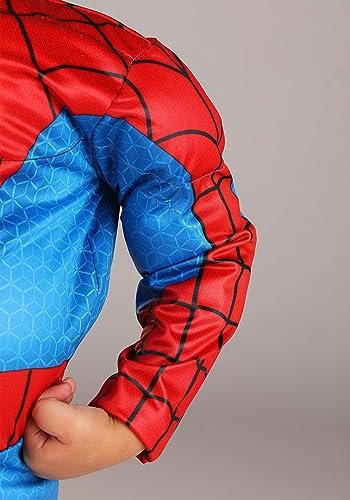 MARVEL Official Toddler Deluxe Halloween Costume - Premium Quality Padded Jumpsuit and Fabric Headpiece (3T-4T)