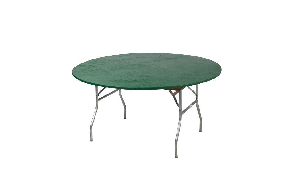 Kwik-Covers 72" Round Fitted Plastic Table Covers, Bundle of 5 (White)