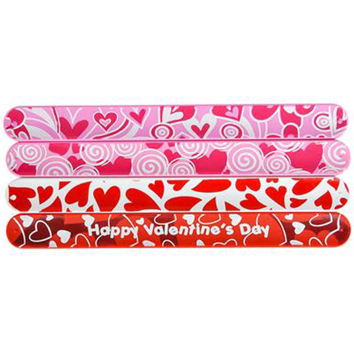 Rhode Island Novelty Valentine Day 9" Heart Slap Bracelets Party Supply Pack (12 per Order)