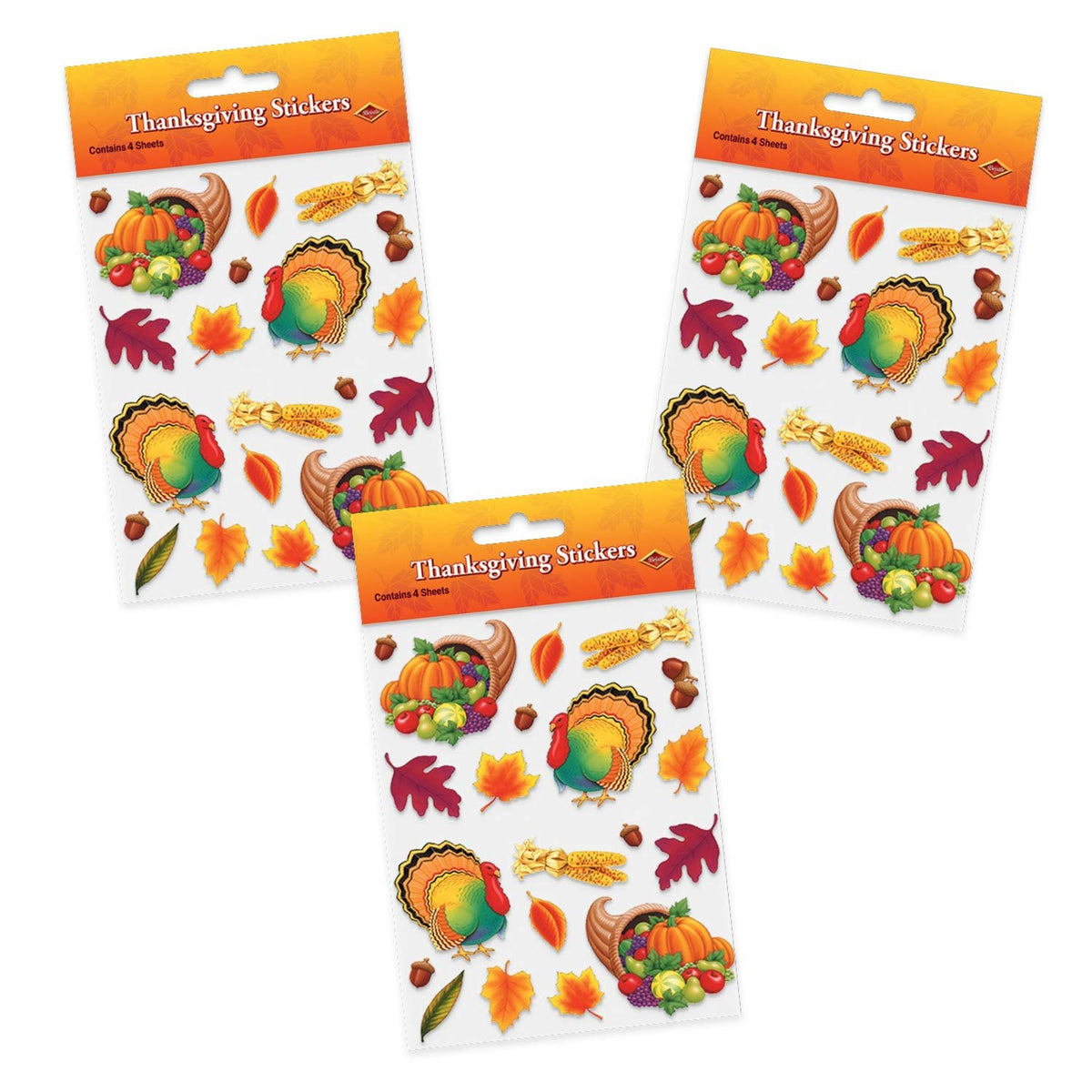 Beistle Thanksgiving Stickers (4 Shs/Pkg)