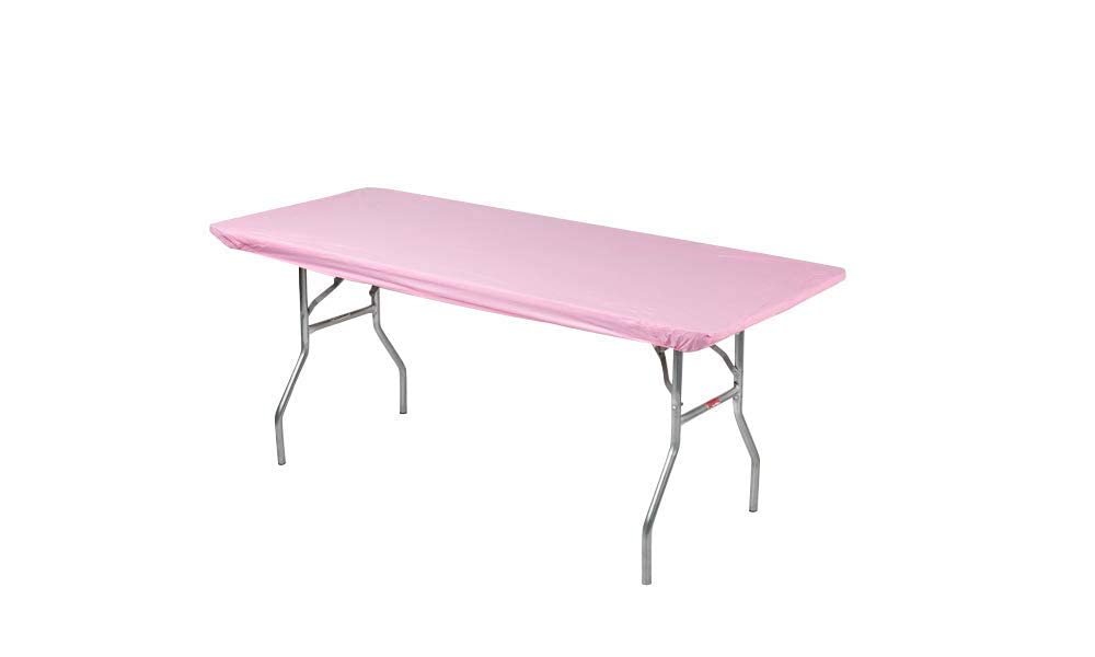 Kwik-Covers 8' Rectangle Plastic Table Covers 30" x 96", Bundle of 5 (Orange)