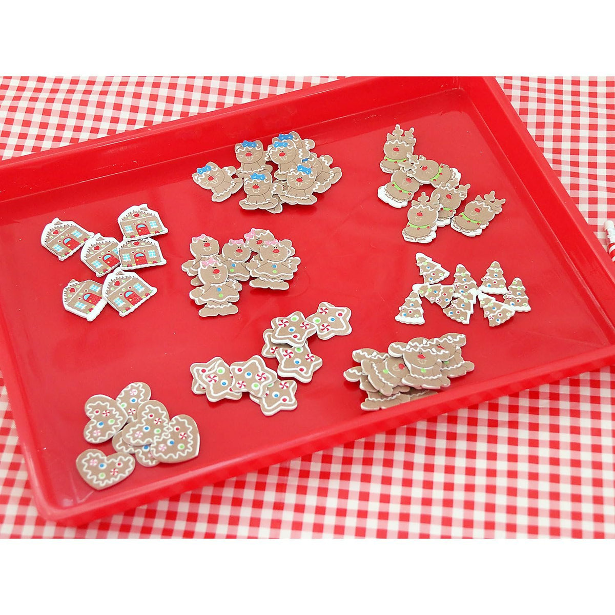 Foam Gingerbread Christmas Shapes - Bulk 500 Adhesive Piece Set - Winter DIY Craft Supplies for Kids