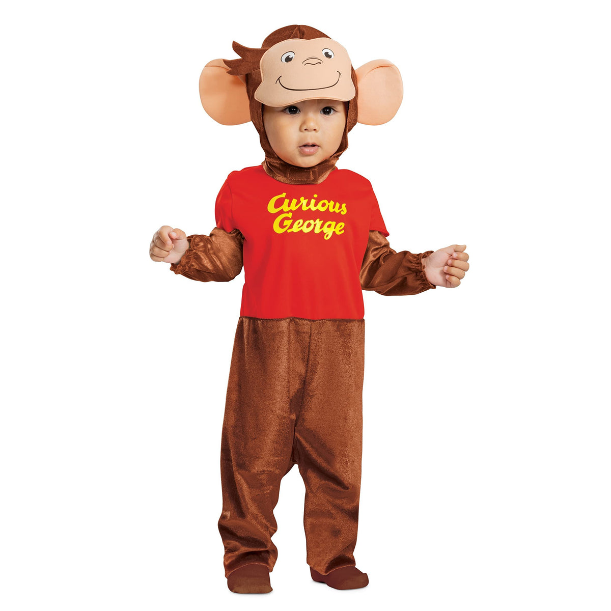 Disguise Curious George Costume for Kids, Official Curious George Costume, Toddler Size Small (2T)