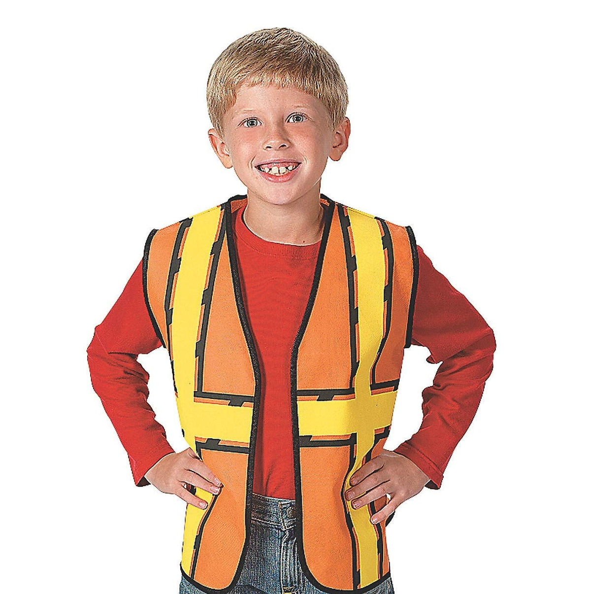 Fun Express Kids Construction Worker Vest - Halloween Costume and Active Play Accessories