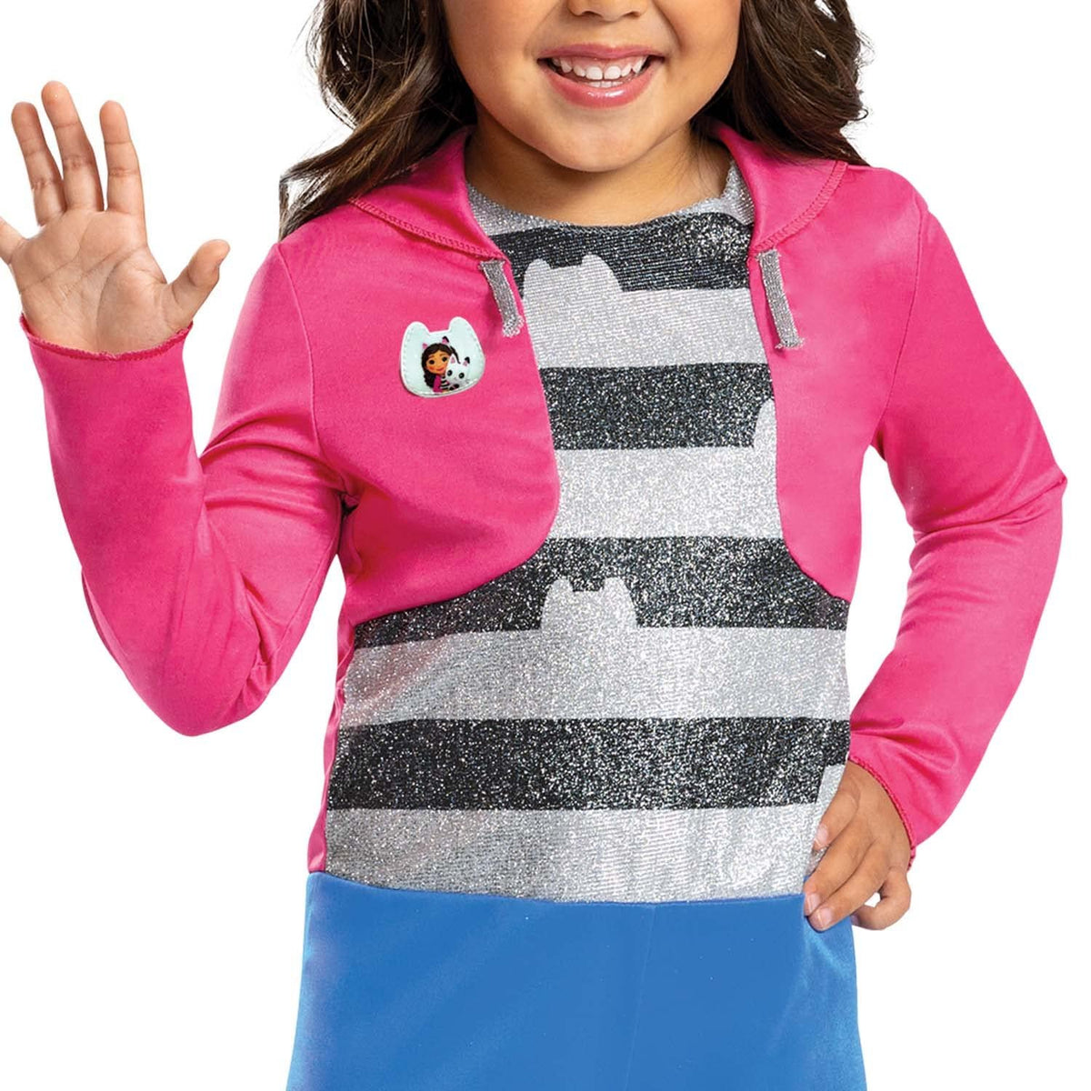DreamWorks Gabby's Dollhouse, Official Gabby Kids Costume and Cat Ears Headband, Toddler Size Large (4-6x)