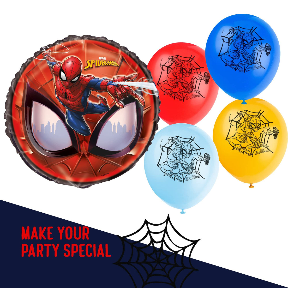 Spiderman Themed Happy Birthday Party Balloons Kit, Latex & Foil Balloons with Amazing Spidey, 19 Balloon set, Perfect for Birthday days, arch kits, garland, favor & Superhero decorations or supplies