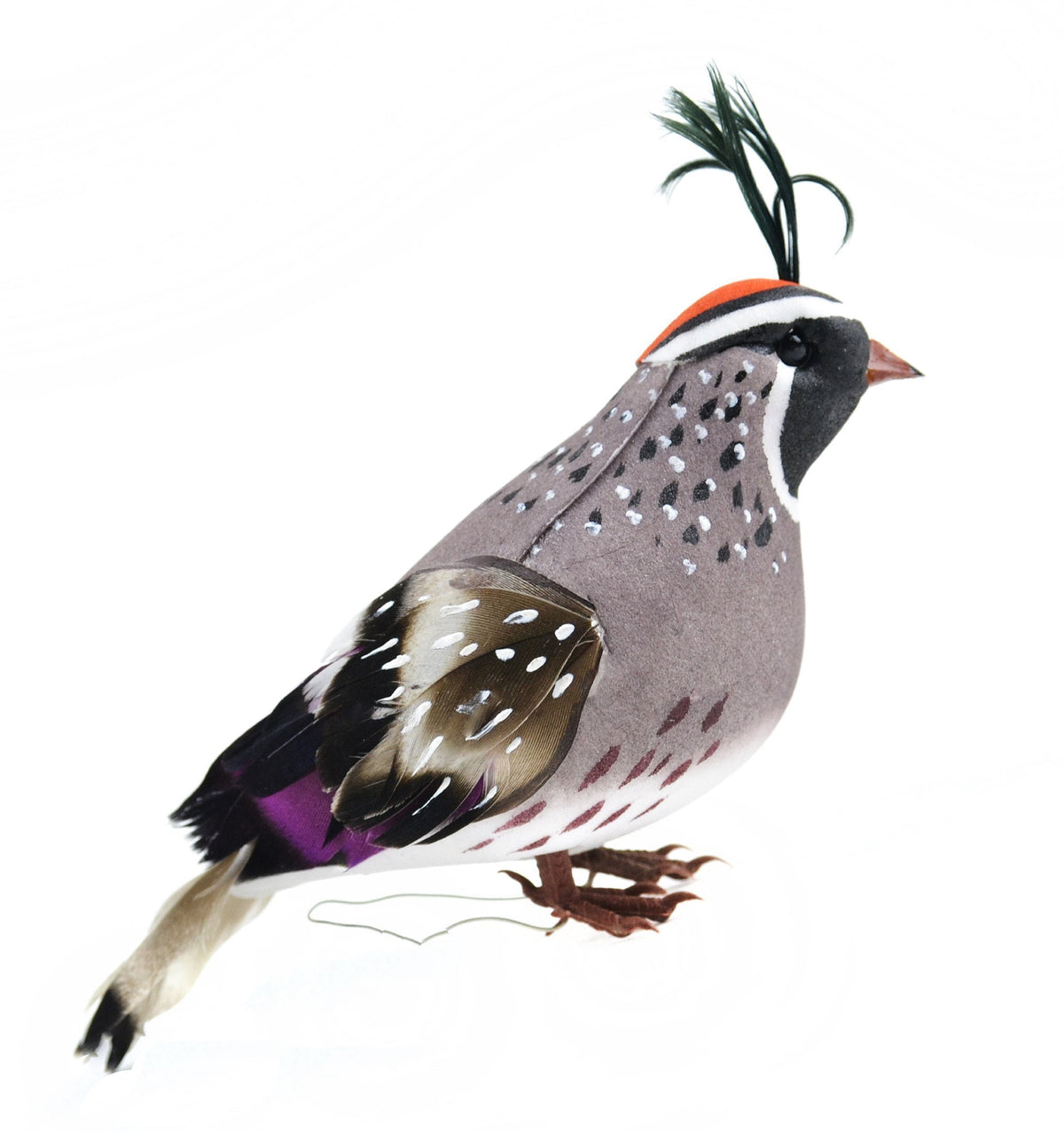 Touch of Nature 5&quot; California Valley Quail Bird on Wire, 1pc