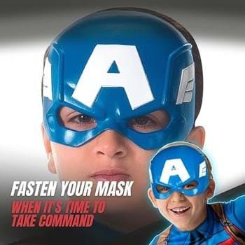 Avengers Captain America Children's Soldier Superhero Half Mask for Kids
