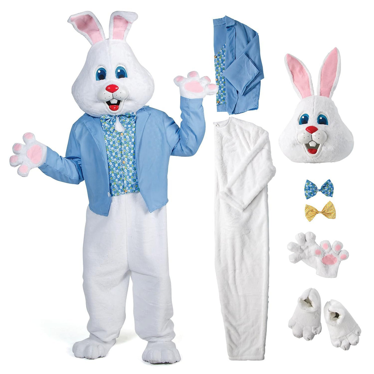 Morris Costumes - Professional 6 Ft Easter Bunny Costume Suit with Blue Jacket and Vest, Adult