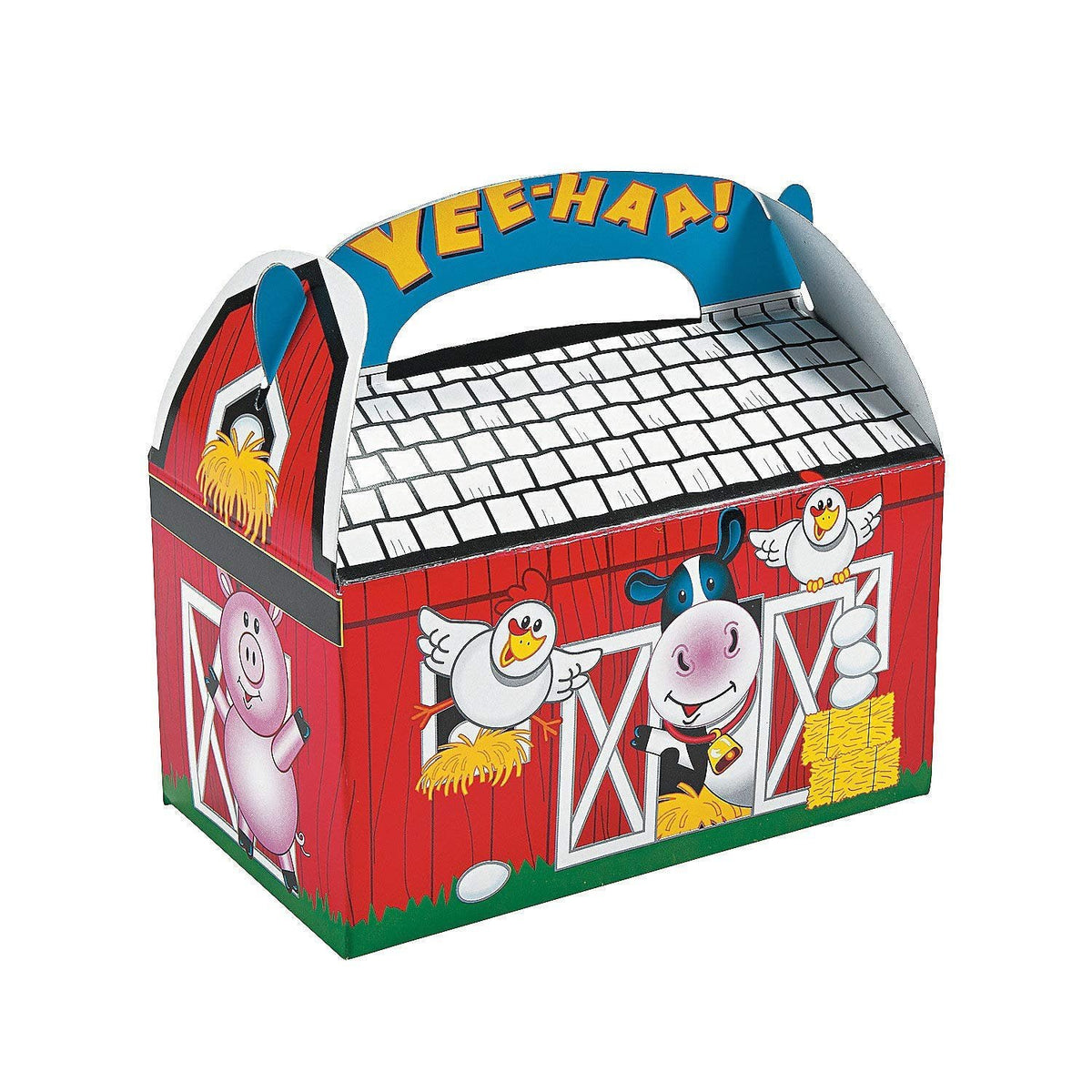 Fun Express Barn Treat Box for Farm Party (set of 8) Birthday Party Supplies and Favors