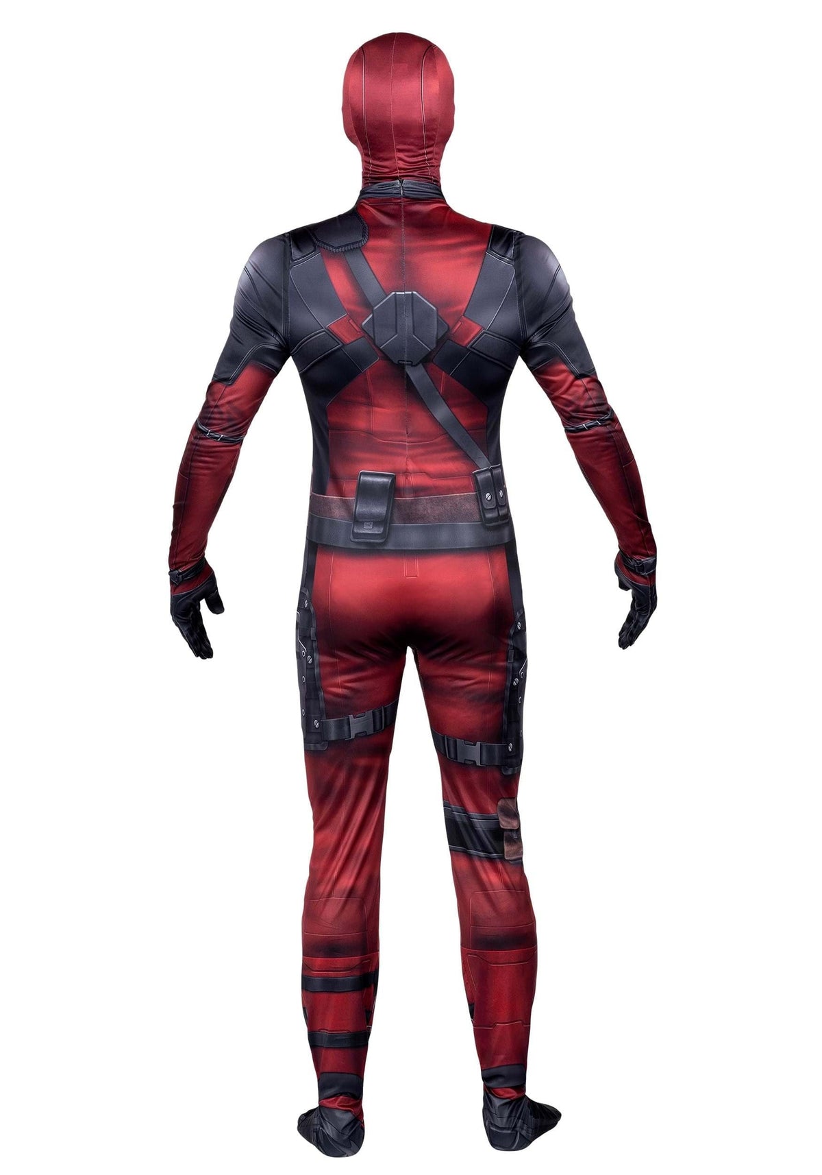 Deadpool Adult Zentai Suit Halloween Costume, Official Full Body Printed Spandex Hero Suit with Hooded Mask